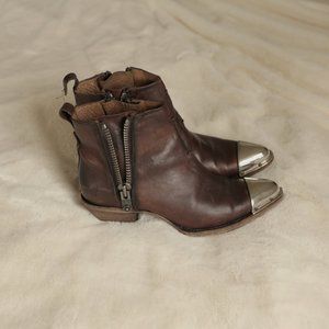 Frye Sacha Metal Plate Shortie Booties  - 7.5B